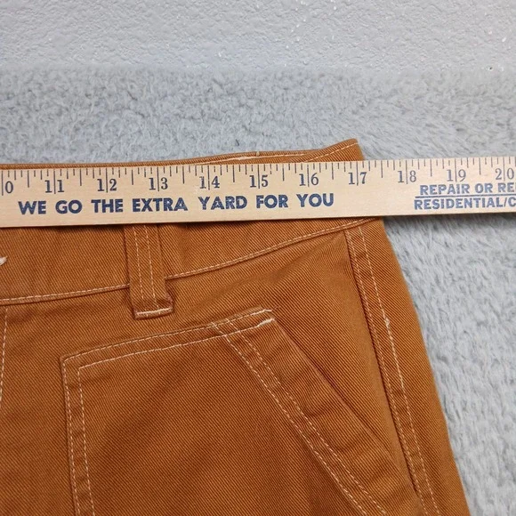 Old Navy Utility Straight Leg Carpenter Pants Women 12 Brown Sly Fox Canvas EUC - Picture 11 of 15